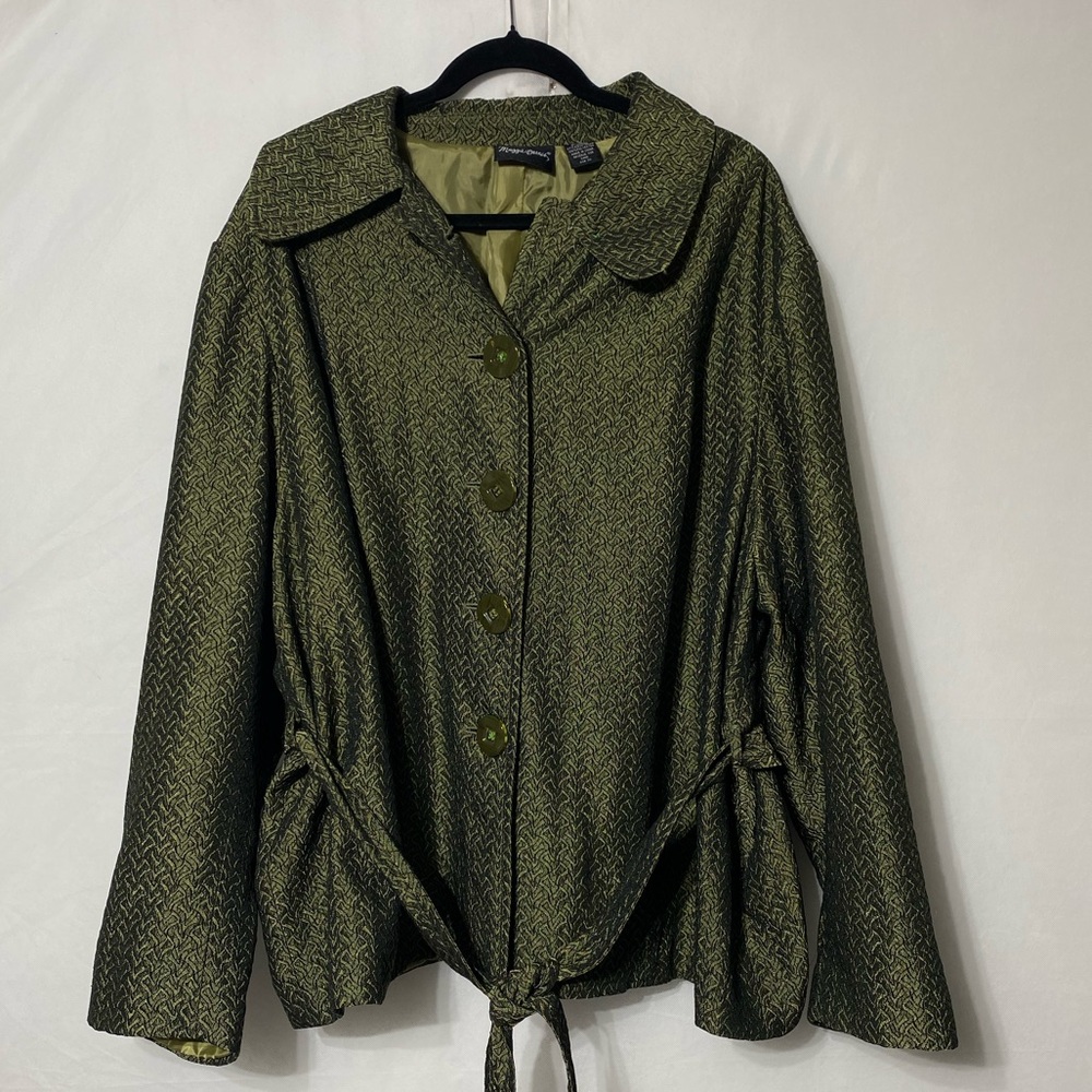 Maggie Barnes 3X with Tie belt olive, green, or sage